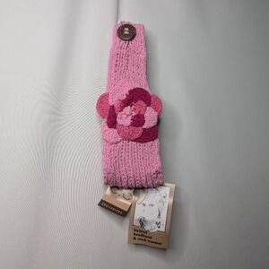 C.C Cheveux Corp Womens Light Pink Knitted Ombre Flower Button Headband NWT